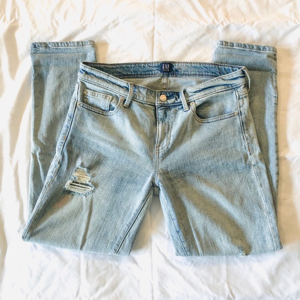 GAP Denim - Girlfriend Med Destroy Jeans - Size 28 - Picture 2 of 3